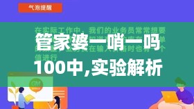 管家婆一哨一吗100中,实验解析解答解释方法_G版11.491