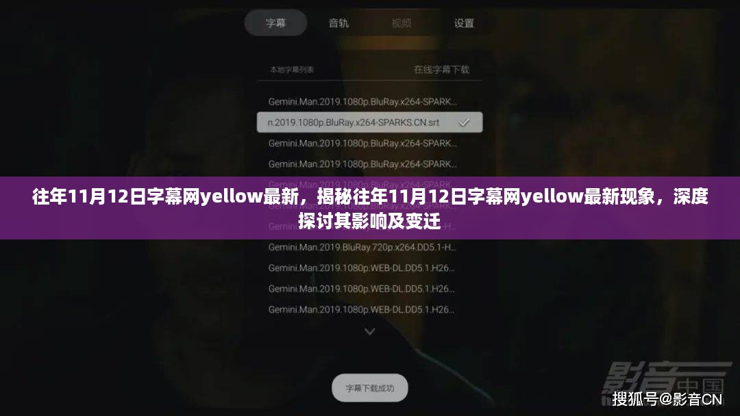 揭秘往年11月12日字幕网Yellow现象，深度探讨其最新动态、影响与变迁